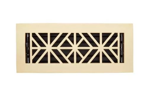 Nouveau registre de sol en laiton brossé 4" x 8" avec persiennes par Signature Hardware