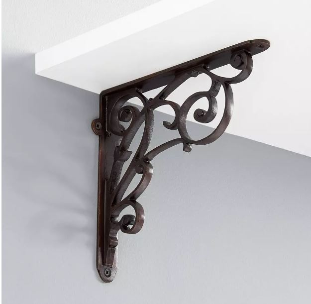 New Oil Rubbed Bronze Winding Brass Scrollwork Shelf Bracket by Signature Hardware