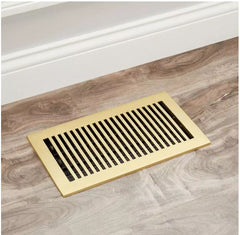 Nouveau registre de sol surdimensionné en laiton moderne de 6 po x 14 po en laiton brossé par Signature Hardware