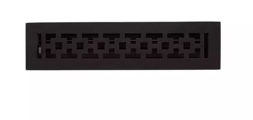 New 2-1/4" x 10" Black Powder Coat Durand Cast Iron Floor Register Register by Signature Hardware