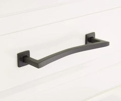New 6" Black Powder Coat Arvo Solid Brass Contemporary Cabinet Pull by Signature Hardware