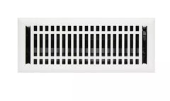 New White 4" x 14" Contemporary Steel Floor Register by Signature Hardware