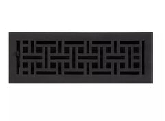 Nouveau registre de sol en bronze de style osier avec revêtement en poudre noire de 4 po x 14 po par Signature Hardware