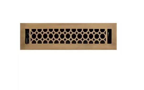 Nouveau registre de plancher en nid d'abeille en laiton poli 2-1/4" x 12" par Signature Hardware