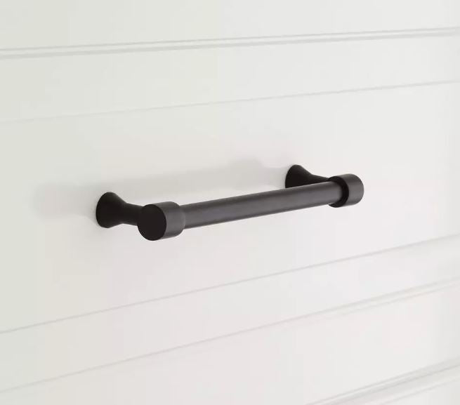 Nouvelle poignée d'armoire en laiton massif noir Strasbourg de 4 po par Signature Hardware