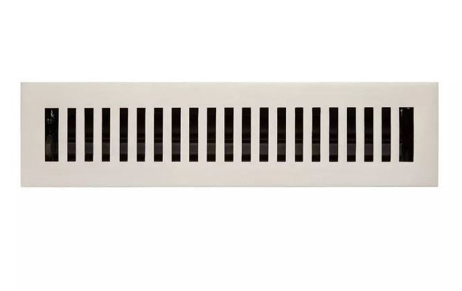 New Brushed Nickel 2-1/4" x 12" Modern Brass Floor Register by Signature Hardware