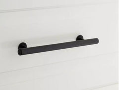 New 8" Satin Black Diehl Adjustable Round Brass Drawer Pull by Signature Hardware