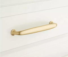 New 4" Satin Brass Dinan Bronze Cabinet Pull by Signature Hardware