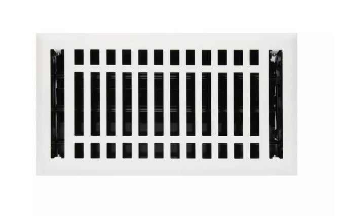 New White 6" x 12" Contemporary Steel Floor Register by Signature Hardware