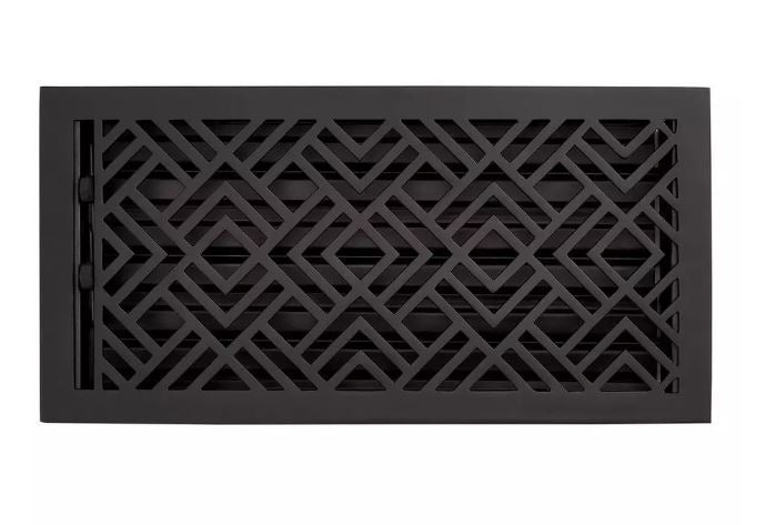 Nouveau registre de sol surdimensionné en laiton Beelman avec revêtement en poudre noire 6 po x 10 po par Signature Hardware