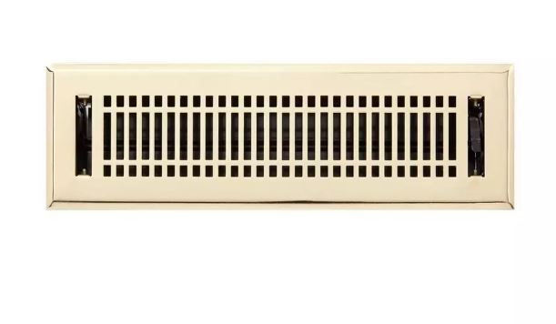 New Polished Brass 2-1/4" x 10" Contemporary Steel Floor Register by Signature Hardware
