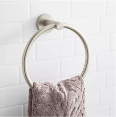 New Brushed Nickel Exira Towel Ring by Signature Hardware