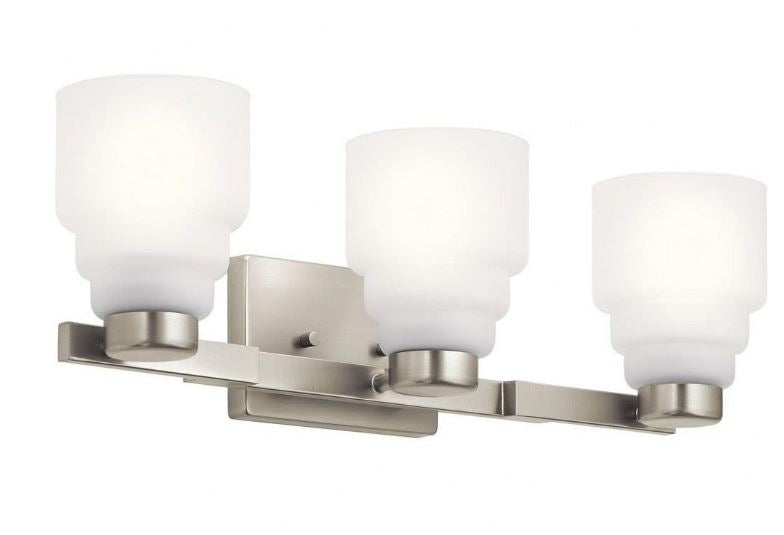 New Kichler 55012NI Vionnet 3-Light Bath Vanity in Brushed Nickel