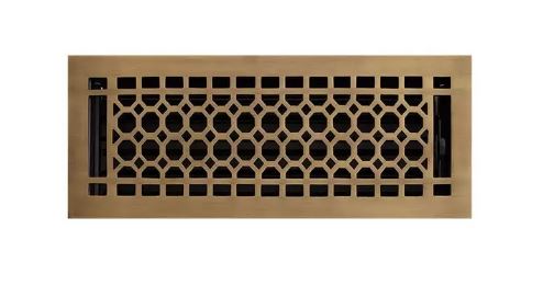 Nouveau registre de plancher en nid d'abeille en laiton antique de 4 po x 12 po par Signature Hardware