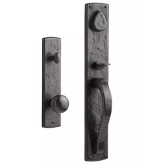 Ensemble de porte d'entrée Ellis en bronze massif avec bouton rond par Signature Hardware