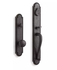 New Antique Pewter Marconi Solid Bronze Entrance Door Set with Knob by Signature Hardware