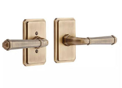 New Antique Brass Matteen Solid Brass Interior Door Set - Lever Handle - Privacy - Right Hand By Signature Hardware