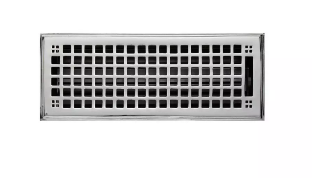 Nouveau registre mural contemporain en laiton chromé de 4 po x 12 po par Signature Hardware