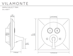 Nouvelle garniture de commande de robinet Vilamonte en nickel poli pour baignoire par Signature Hardware