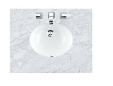 Nouveau 30 po et 3 cm, bord droit, dessus de meuble-lavabo simple blanc Carrara avec trou d'évier ovale, 090-OS30-CAR-SNK par James Martin Furniture