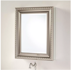 Nouvelle armoire à pharmacie avec miroir en aluminium décoratif à montage en surface Bernstein de 20 po, nickel brossé par Signature Hardware
