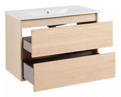 New Light Oak 32" Kiah Wall-Mount Double Vanity, 480825 by Signature Hardware