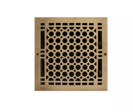 New 8" x 8" Antique Brass Cast Iron Honeycomb Floor Register by Signature Hardware