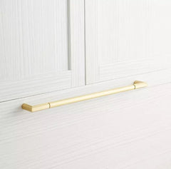 Nouvelle poignée d'appareil en laiton massif Lunata de 12 po en laiton satiné par Signature Hardware