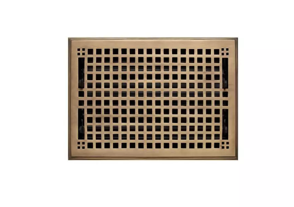 New 8" x 14" Antique Brass Oversized Mission Solid Brass Wall Register by Signature Hardware
