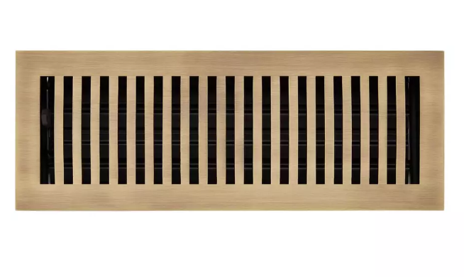 New Polished Brass 4" x 12" Modern Brass Wall Register by Signature Hardware