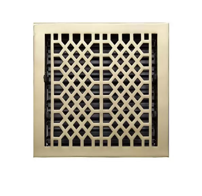 New Polished Brass 12" x 12" Antique Style Brass Floor Register by Signature Hardware