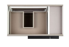 New Glossy White 32" Varina Wall Mounted Single Vanity Set - with Warm Oak Cabinet Frame by Signature Hardware