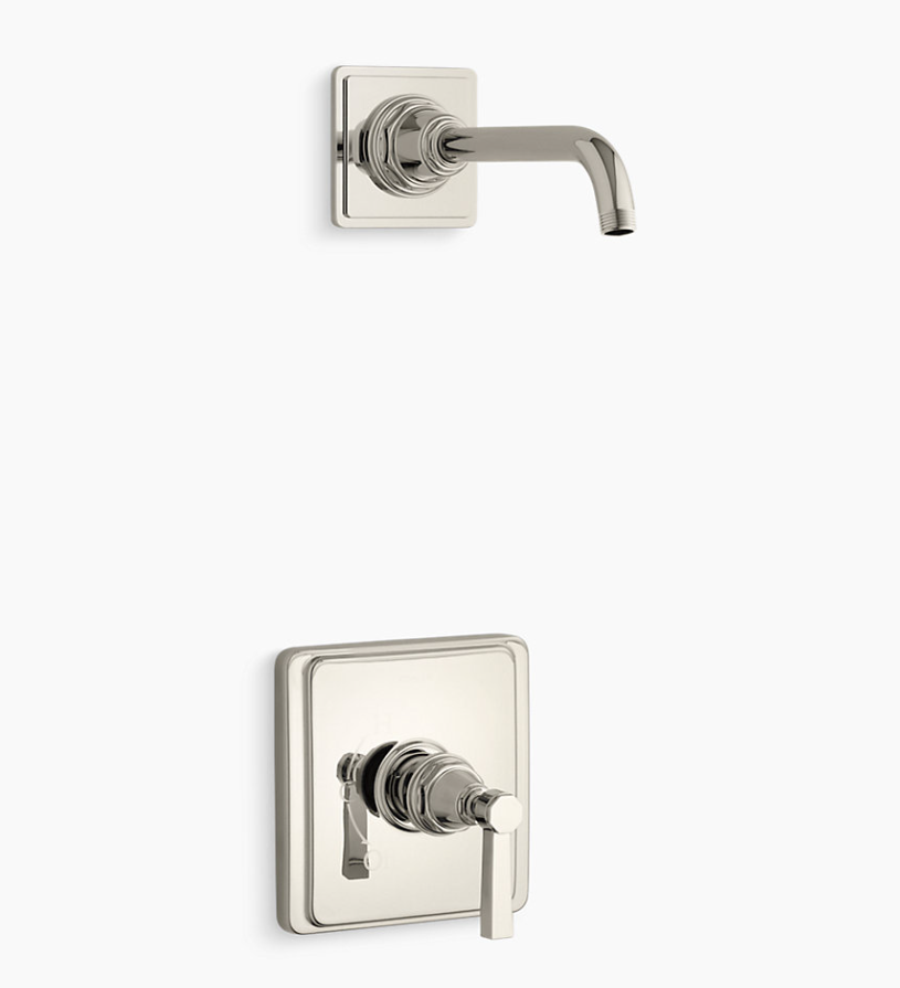Nouveau kit de garniture de douche Pinstripe Pure Rite-Temp avec poignée à levier, sans pomme de douche par KOHLER