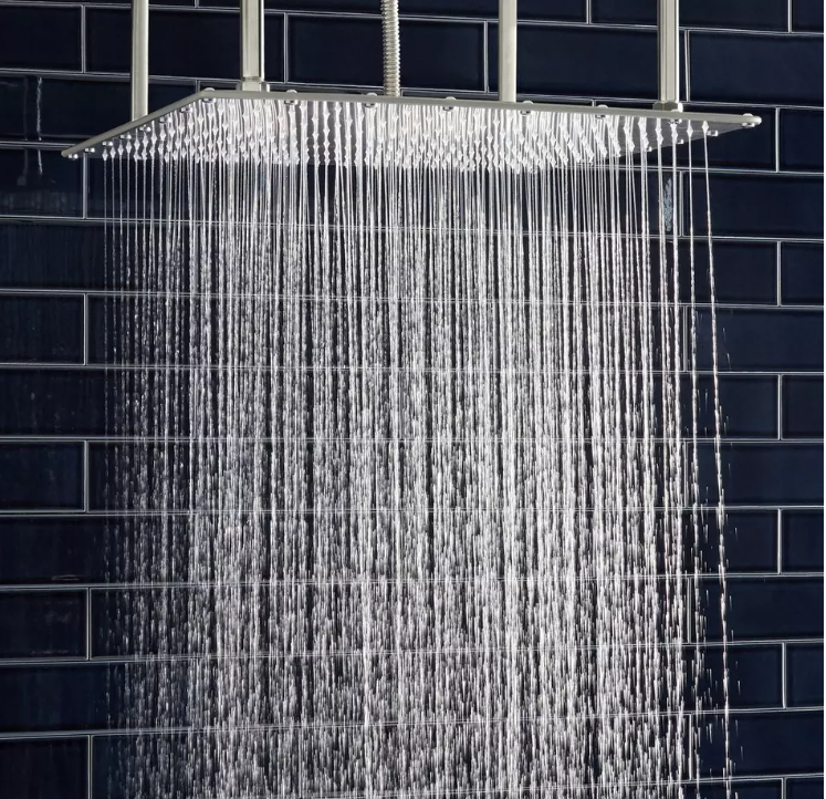 New Brushed Nickel 19-3/4" Oversized Square Stainless Steel Shower Head by Signature Hardware