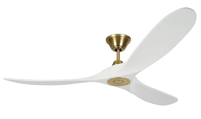 New Maverick Energy Star 60" Outdoor Ceiling Fan with Remote Control, 3 Balsa Wood Blades, Burnished Brass 3MAVR60RZWBBS by Monte Carlo