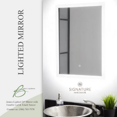 Nouveau miroir éclairé Araica de 20 po avec LED réglable et capteur tactile par Signature Hardware