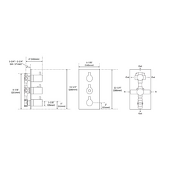 Nouvelle vanne thermostatique contemporaine à 4 voies chromée par Signature Hardware