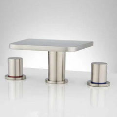 New Brushed Nickel Knox Widespread Waterfall Vessel Faucet with Pop-Up Drain Overflow