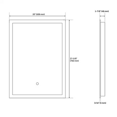 Nouveau miroir éclairé Araica de 20 po avec LED réglable et capteur tactile par Signature Hardware