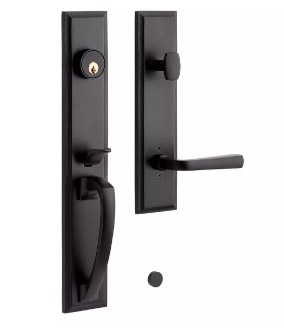 Signature Hardware Nouveau noir mat MNG-EXTRA 5002 Aurick en laiton massif pour porte d'entrée – Poignée à levier – Main droite