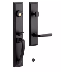 Signature Hardware Nouveau noir mat MNG-EXTRA 5002 Aurick en laiton massif pour porte d'entrée – Poignée à levier – Main droite