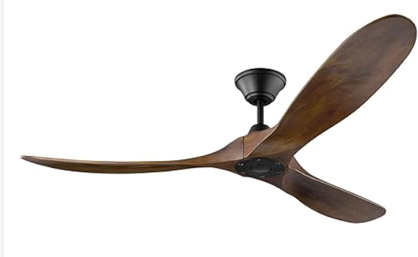 New Maverick Energy Star 60'' Outdoor Ceiling Fan with Remote Control, 3 Balsa Wood Blades, Black, 3MAVR60BK by Monte Carlo