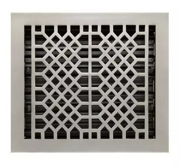 Nouveau registre de sol en laiton de style antique en nickel brossé 12 po x 12 po par Signature Hardware