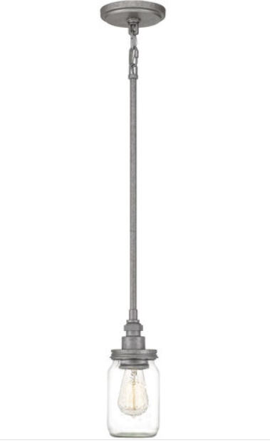 Mini suspension noire rustique New Squire par Quoizel Lighting