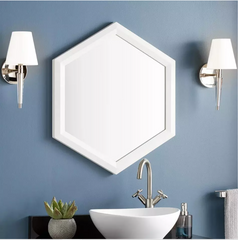 Nouveau miroir de courtoisie Radke en acajou blanc de 27 po par Signature Hardware