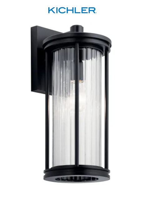 New Black Barras 1 Light 16 inch Outdoor Wall, Medium
