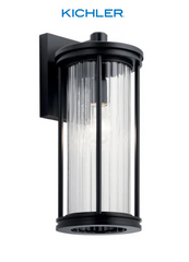 New Black Barras 1 Light 16 inch Outdoor Wall, Medium
