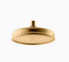 Nouvelle tête de pluie à fonction unique de 8 po en laiton moderne brossé vibrant, 2,5 gpm par KOHLER