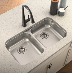 New 1800 Series 31-3/4"X18-1/4" Stainless Steel 18 Gauge Double Bowl Sink by MOEN