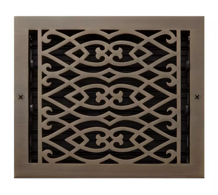 New Oil Rubbed Bronze 8" x 8" Victorian Brass Wall Register by Signature Hardware